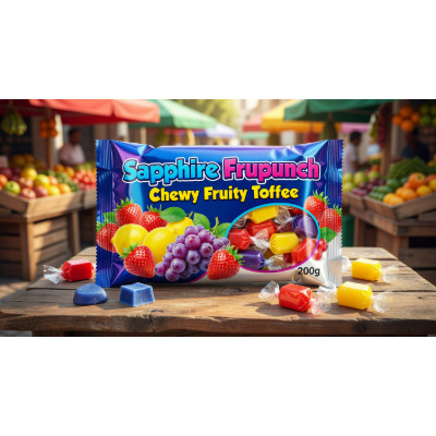 SAPPHIRE FRUPUNCH CHEWY FRUITY TOFFEE 200G