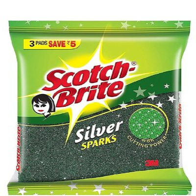 SCOTCH BRITE SILVER SPARKS SCRUB PAD 35/-
