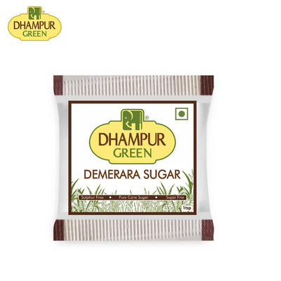 DHAMPUR GREEN DEMERARA SUGAR SACHETS 500G