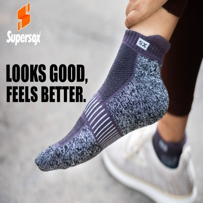 SUPERSOX COTTON SOCKS ROSE ANKLE TERRY DESIGN 1