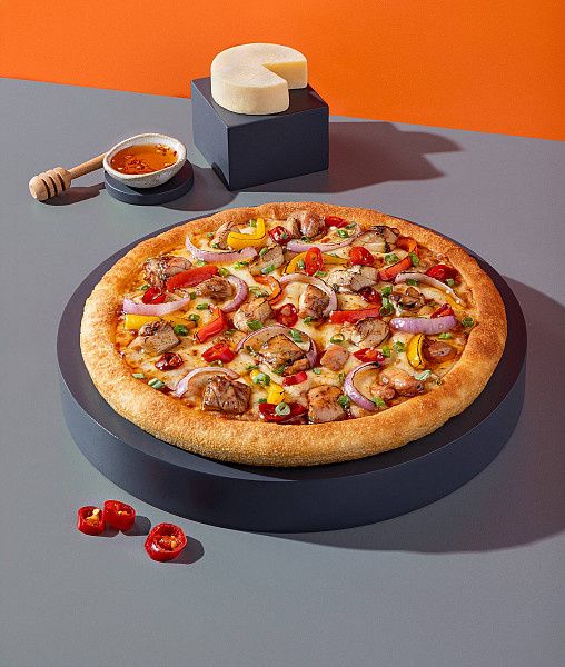 Hot Honey Chicken Pan Pizza.