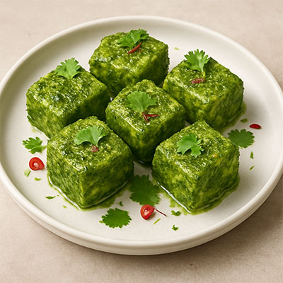 Marinated Pesto Malai Paneer Tikka - 250g