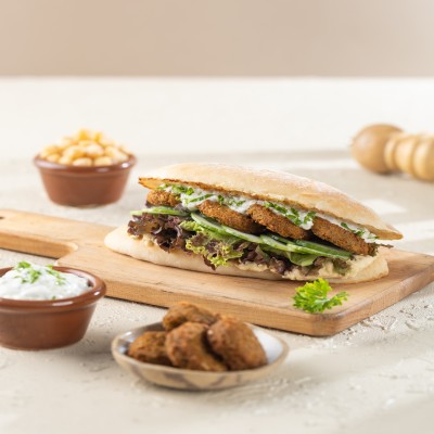 Mediterranean Falafel With Hummus Sandwich