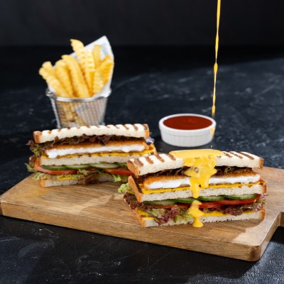 Molten Cheese Club Sandwich
