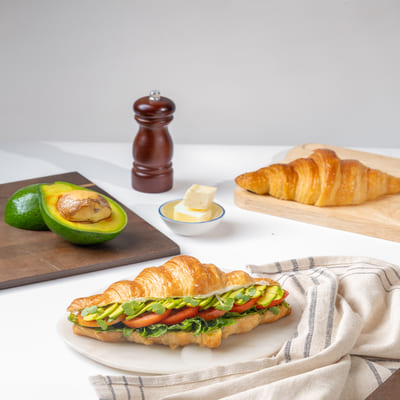 Sliced Avocado Croissant Sandwich