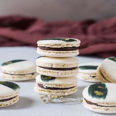 Dark Chocolate Sea Salt Vegan Macarons (Box Of 2)