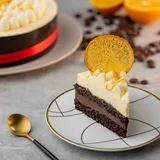 Dark Chocolate Orange Cheesecake Slice