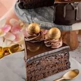 Dark Devil Mud Cake Pastry Slice