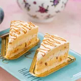 Salted Caramel Layered Cheesecake Slice