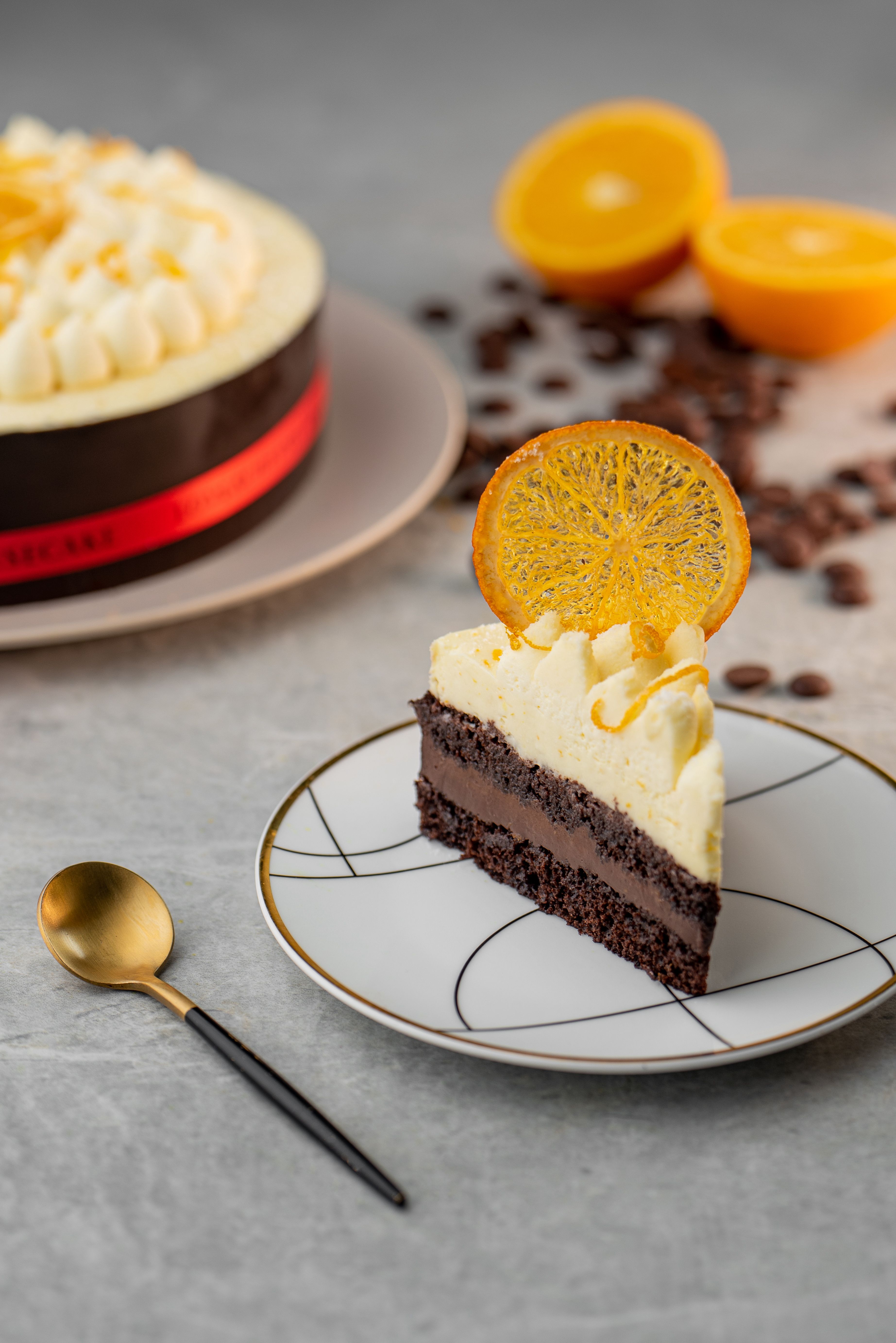 Dark Chocolate Orange Cheesecake Slice