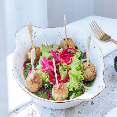 Chicken Meatballs In Chimichuri Sauce