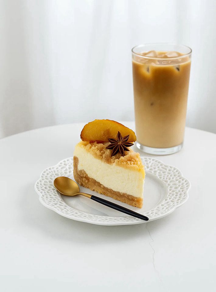 Apple Crumble Baked Cheesecake Pastry Slice