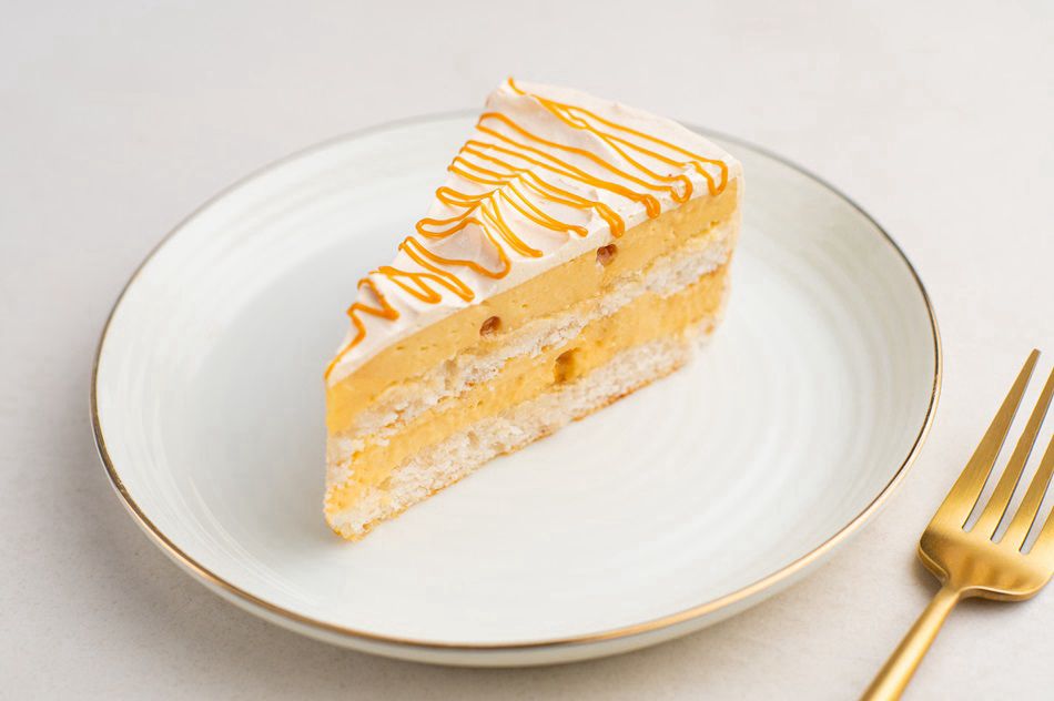 Salted Caramel Layered Cheesecake Slice