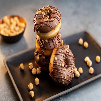 Milk Chocolate & Roasted Hazelnut Donuts