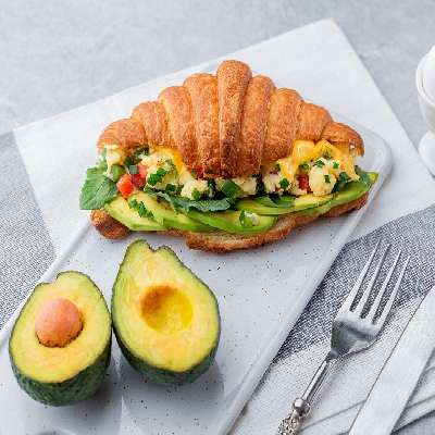 Avo Chilli Cheese Scrambled Egg Croissant