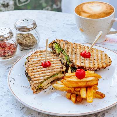 Roasted Chicken Pesto Melt On Sourdough