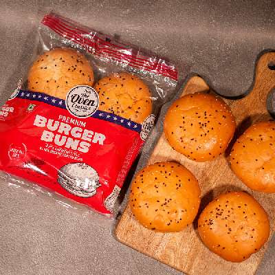 Black Sesame Burger Bun [4Pcs] 250Gm