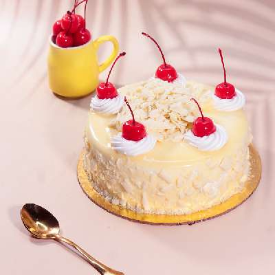 Eggless White Forest Cake