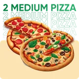2 Medium Pizza @ 799