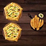 Garden Special  (R ) (Double Burst) + Lapinoz Paneer( R ) ( Double Burst) + Free Garlic Bread Sticks + Dip