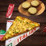 Spring Fling Pizza Slice+Cheesy Garlic Bread+Coke