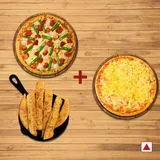 Tandoori Chicken Pizza ( R ) + Garlic Bread Sticks With Dip + Free Margarita Pizza ( R )