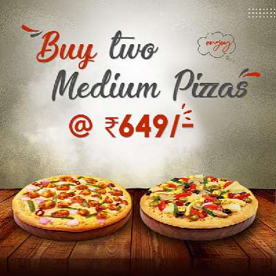 2 Medium Pizza Starting At Rs 649