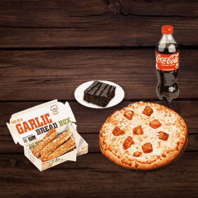 Bbq Chicken (R ) + Cheezo Garlic Bread (3Pc)+ Triple Chocolate Brownie + Coke