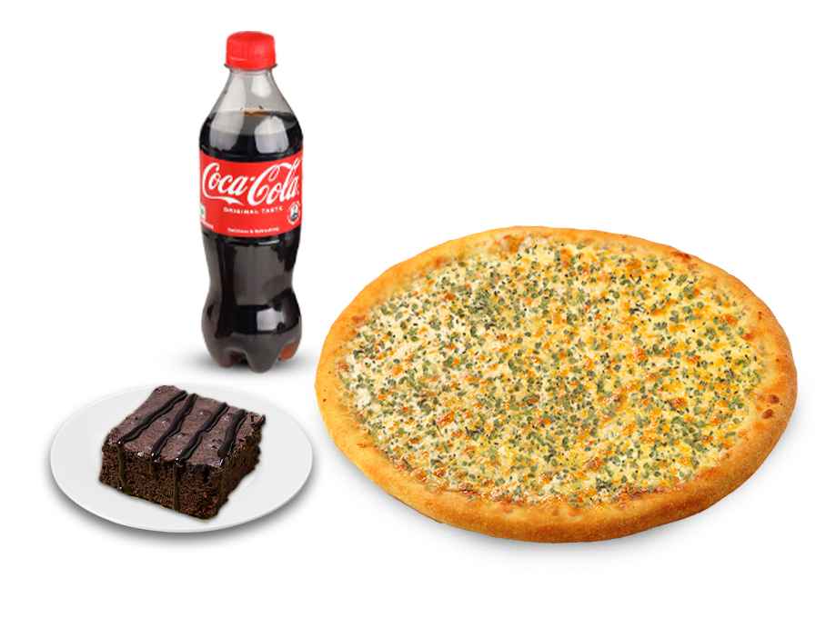 Cheese & Herb Pizza+Chocolate Brownie+Coke 250ml