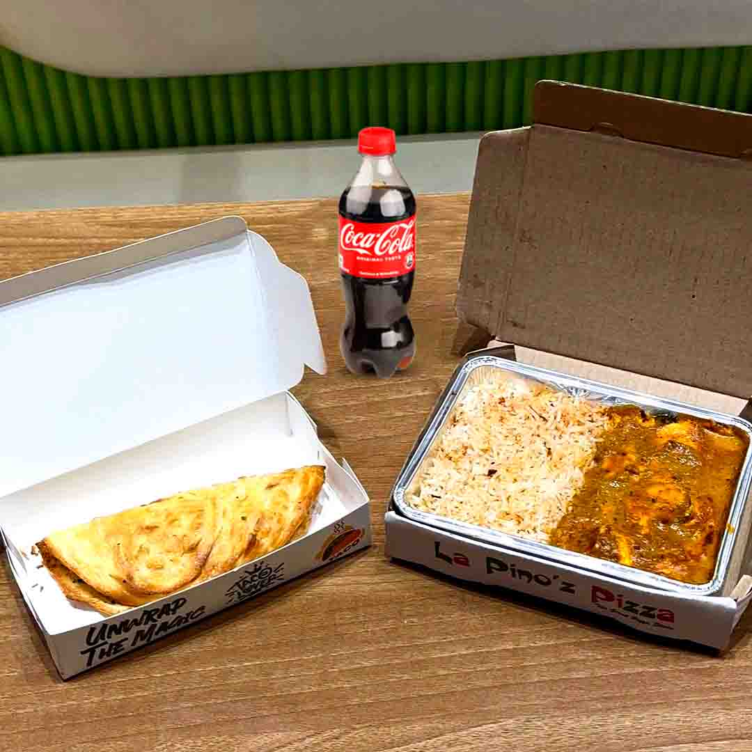 Cheesy Paneer With Korean Rice+1Pc Veg Taco+Coke
