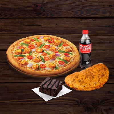 Veg Medium Pizza+sweet Corn Jalapeno Garlic Bread Stick+brownie+coke 250ml