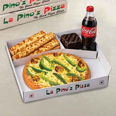 Capsicum & Paneer Pizza (R ) + Cheezo Garlic Bread (3Pc)+ Triple Chocolate Brownie + Coke