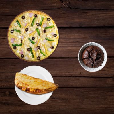Cheesy Mac Veg ( R ) + Paneer Tkka Butter Masala Taco + Free Chocolava