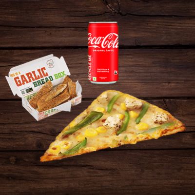 Spring Fling Pizza Slice+Garlic Bread Stick +Coke