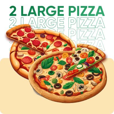 2 Large Pizza @ 899