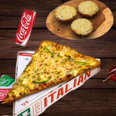 Cheezy 7 Pizza Slice+garlic Bread Stick+coke