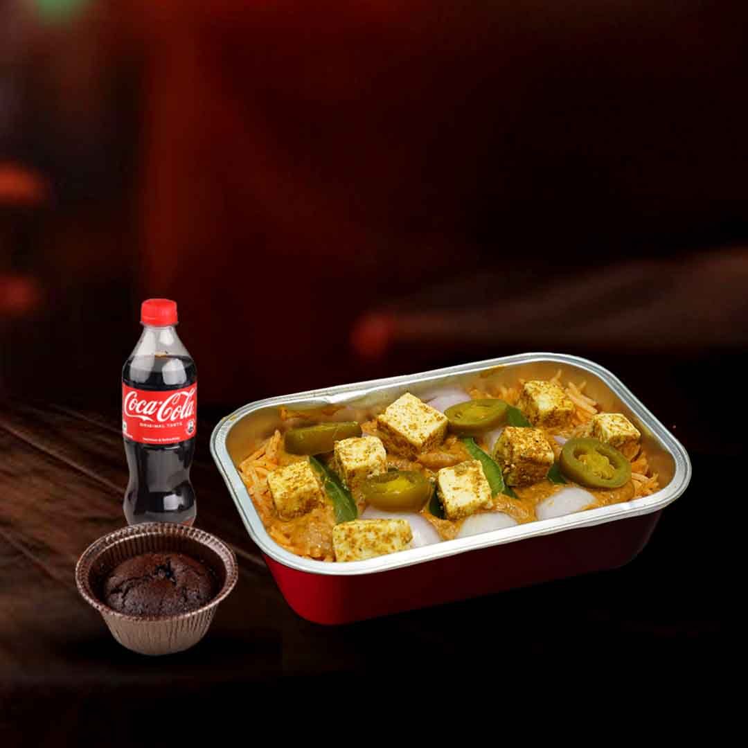 Cheesy Paneer With Korean Rice+Choco Lava+Coke