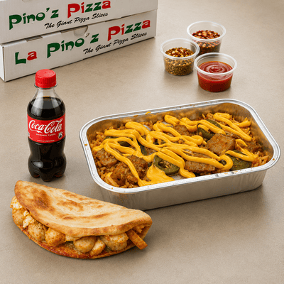 Cheesy Chicken With Korean Rice+1Pc Non-Veg Taco+Coke
