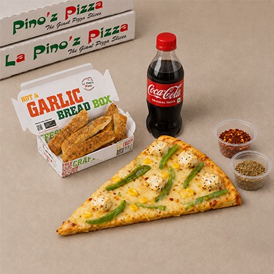 Personal Giant Slice Pizza + Garlic Bread Stick + Coke 250ml