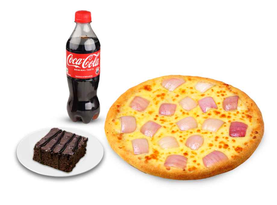 Onion Pizza+Chocolate Brownie+Coke 250ml