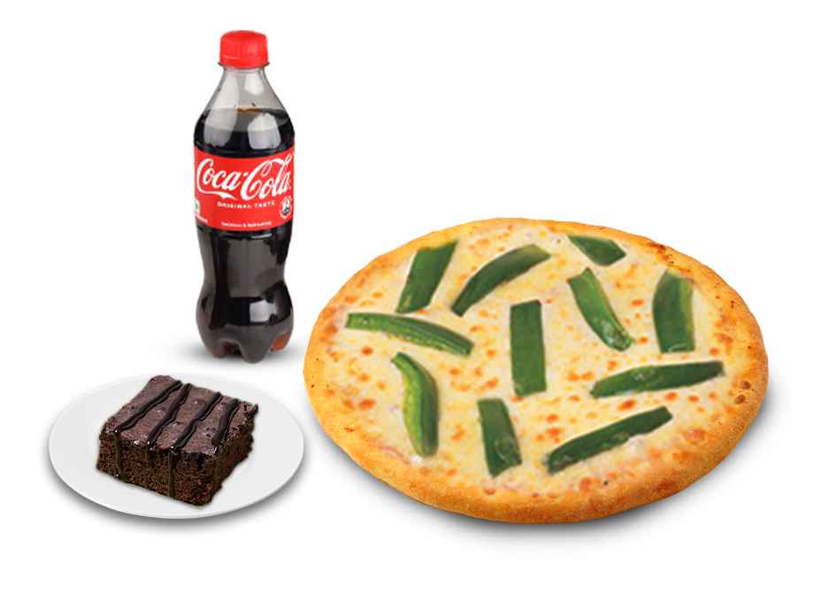 Capsicum Pizza+Chocolate Brownie+Coke 250ml