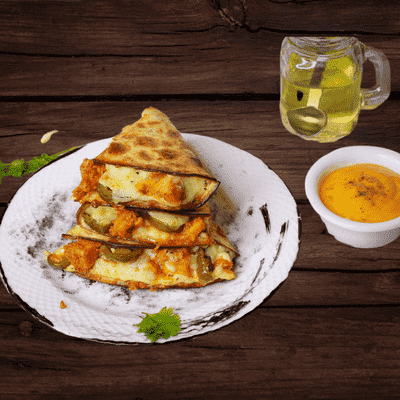 Chicken Tikka, Jalapenos & Cheese Quesadillas