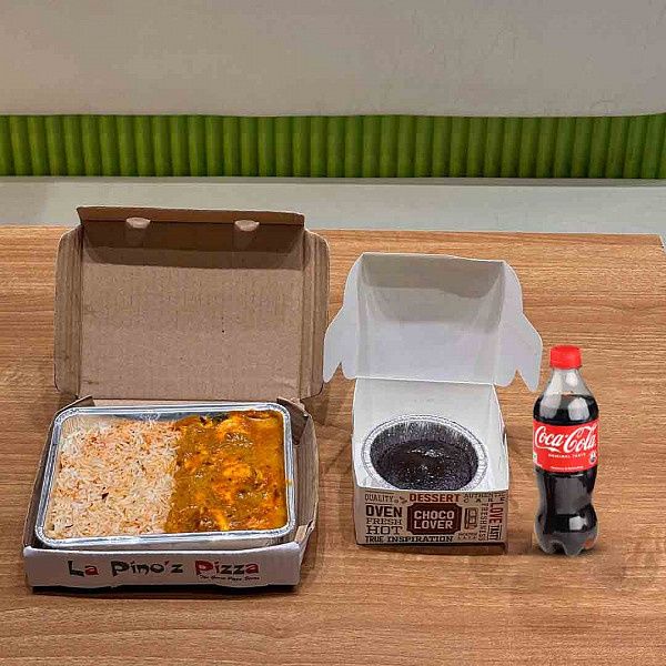 Cheesy Chicken With Korean Rice+Choco Lava+Coke