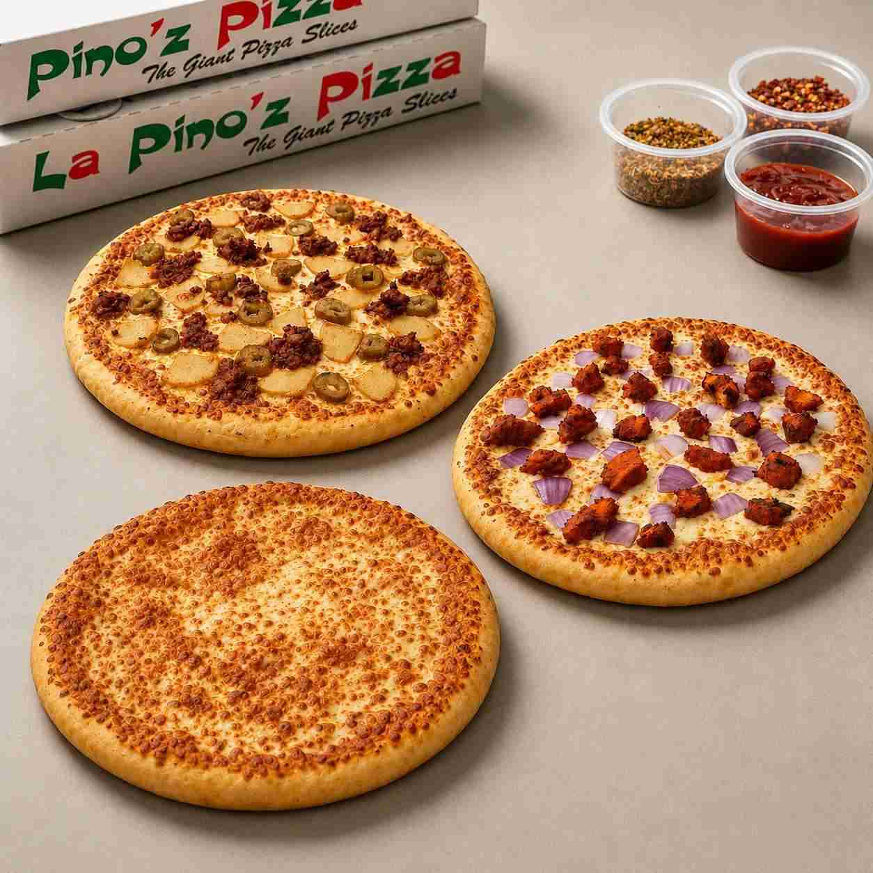 Chicken Delight ( R ) + Exotic Chicken Pizza ( R ) + Free Margarita Pizza ( R )