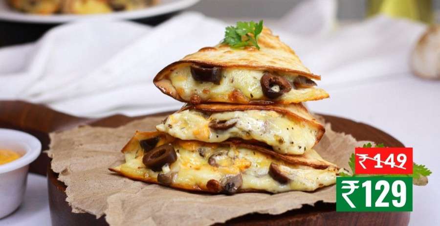 Mushroom, Olives & Cheese Quesadillas