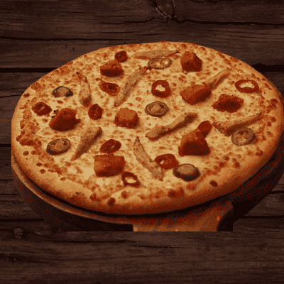 Medium Hot Tandoori Pizza.