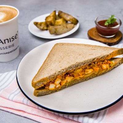Paneer Tikka Sandwich (Brown Bread)