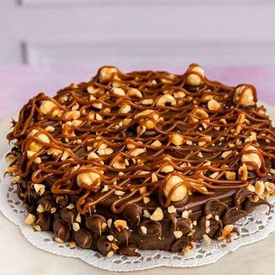 Salted Caramel & Hazelnut Delice Cake