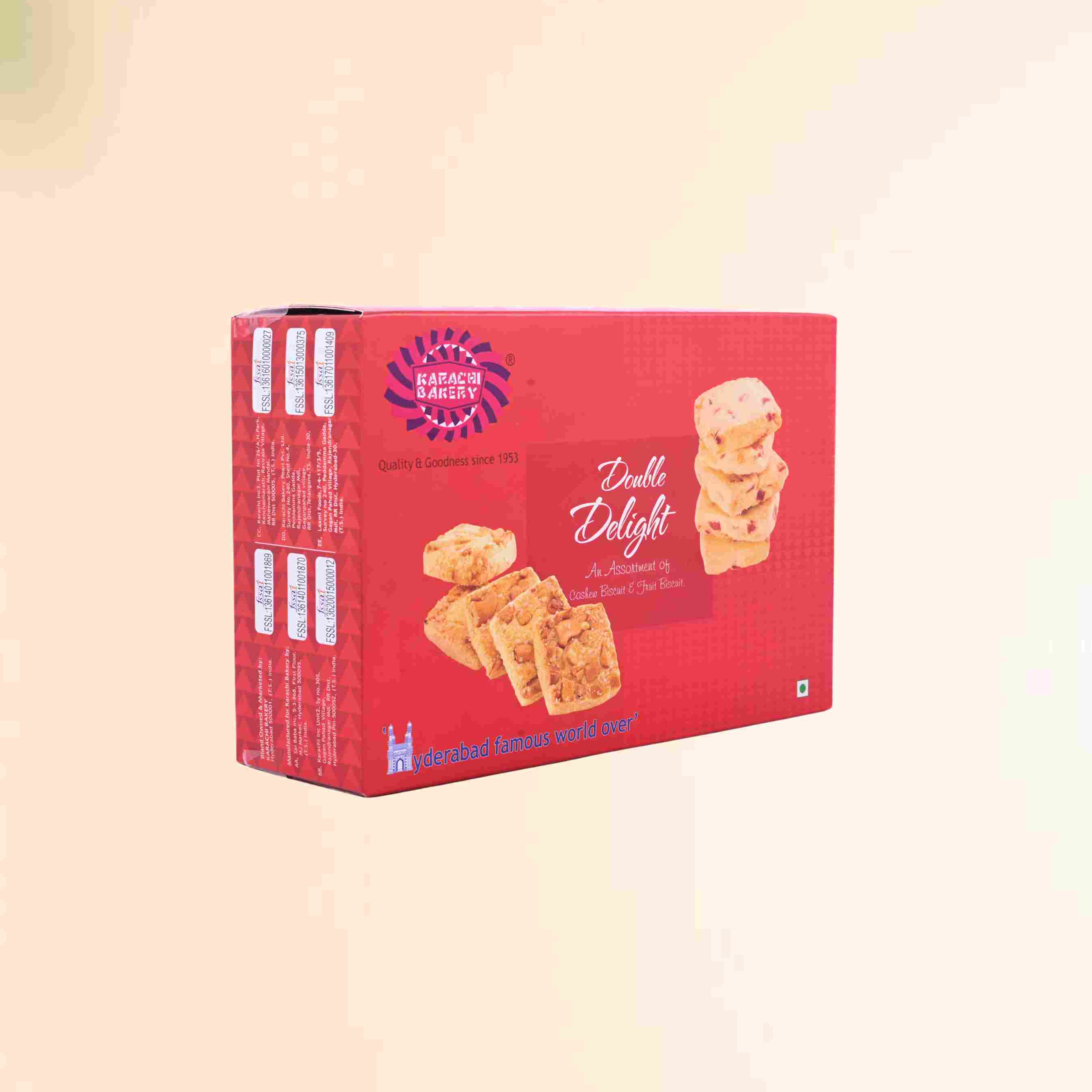 Double Delight - Fruit & Cashew 400g Mrp 240 ( 1Case :30 Boxes) U3