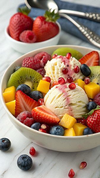 Fresh Fruit Bowl Ice-Cream